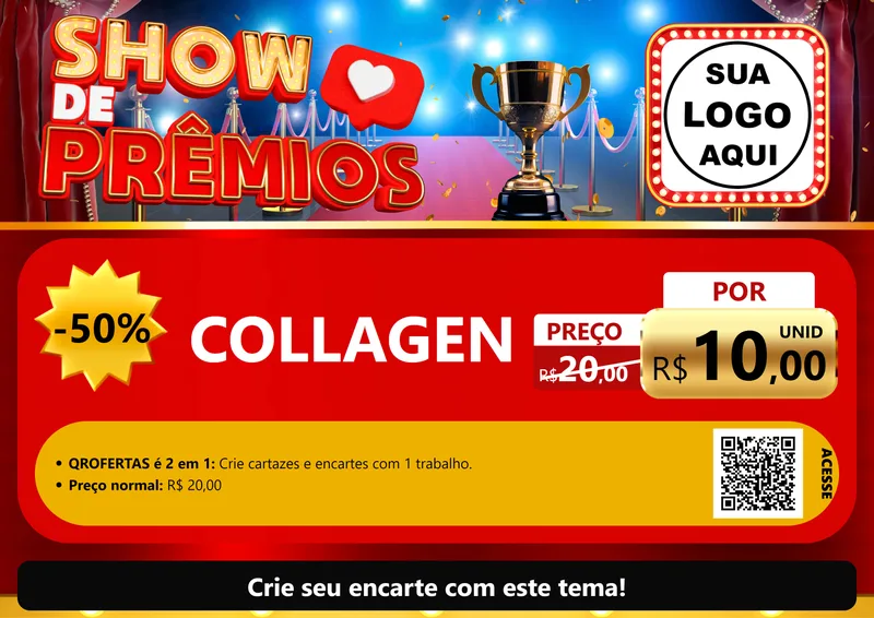 Modelo de Cartaz para Cartaz A4 Horizontal com o tema Show de Prêmios para Suplementos alimentares
