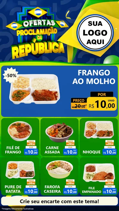 Modelo de Rede Social para Stories com o tema Ofertas Proclamação da República para Restaurante