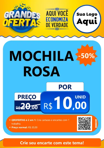 Modelo de Cartaz para Cartaz A4 Vertical com o tema Grandes Ofertas para Papelaria