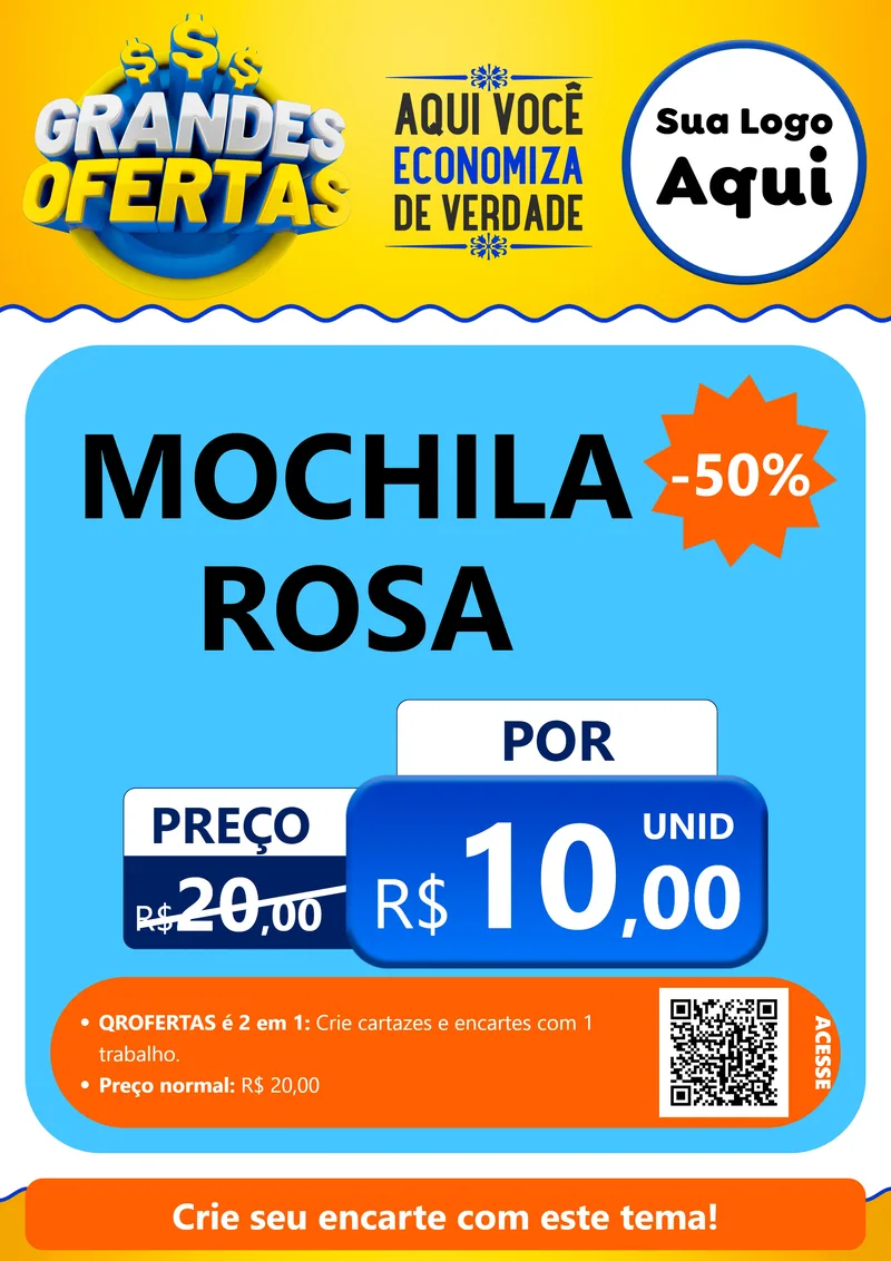 Modelo de Cartaz para Cartaz A4 Vertical com o tema Grandes Ofertas para Papelaria
