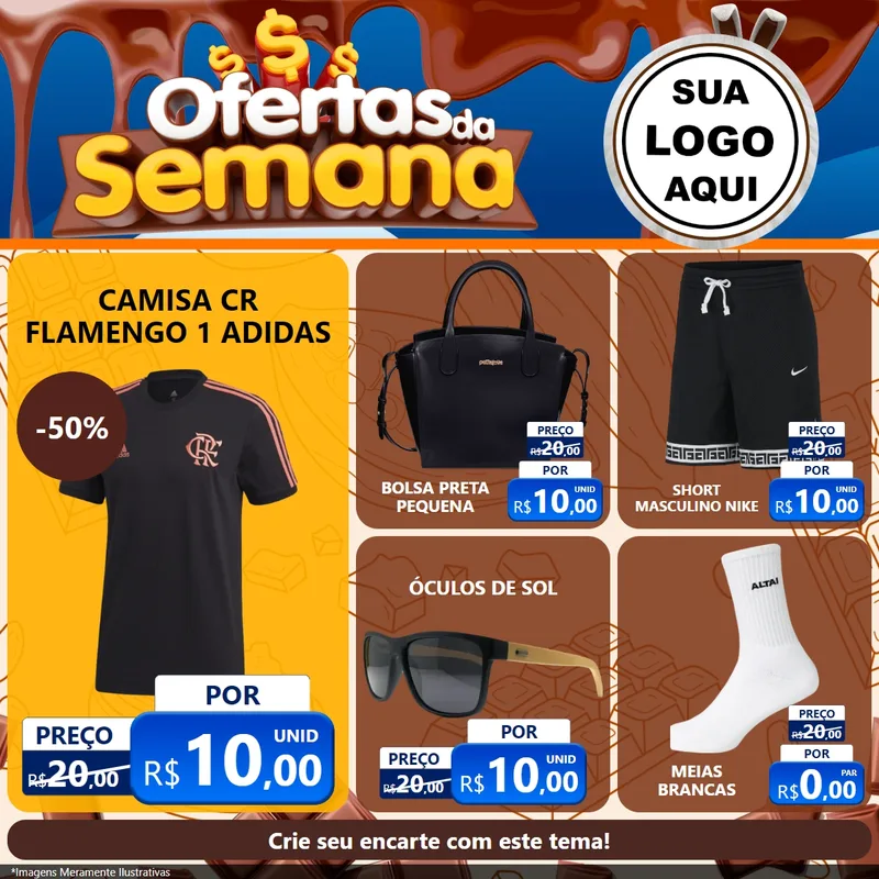 Modelo de Rede Social para Feed Facebook com o tema Ofertas da Semana - Páscoa para Roupas e acessórios