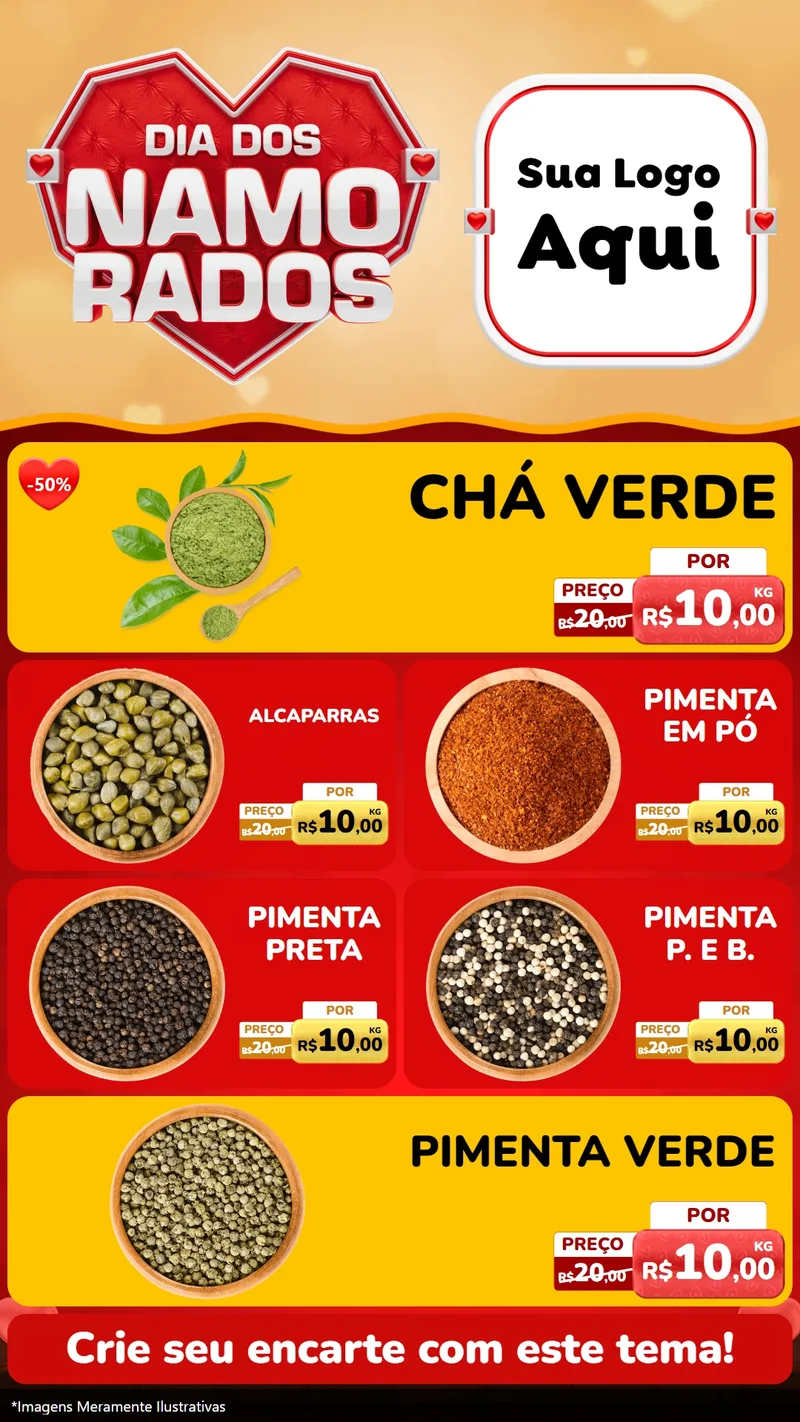 Modelo de TV para TV Vertical com o tema Dia dos Namorados para Produtos Naturais