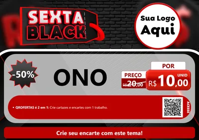 Modelo de Cartaz para Cartaz A4 Horizontal com o tema Sexta Black para Óticas