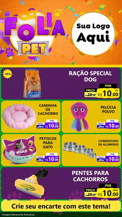 Modelo de TV para TV Vertical com o tema Folia Pet para Pet Shop