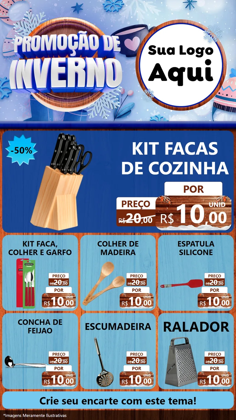 Modelo de Rede Social para Stories com o tema Promoção de Inverno para Utilidades Domésticas