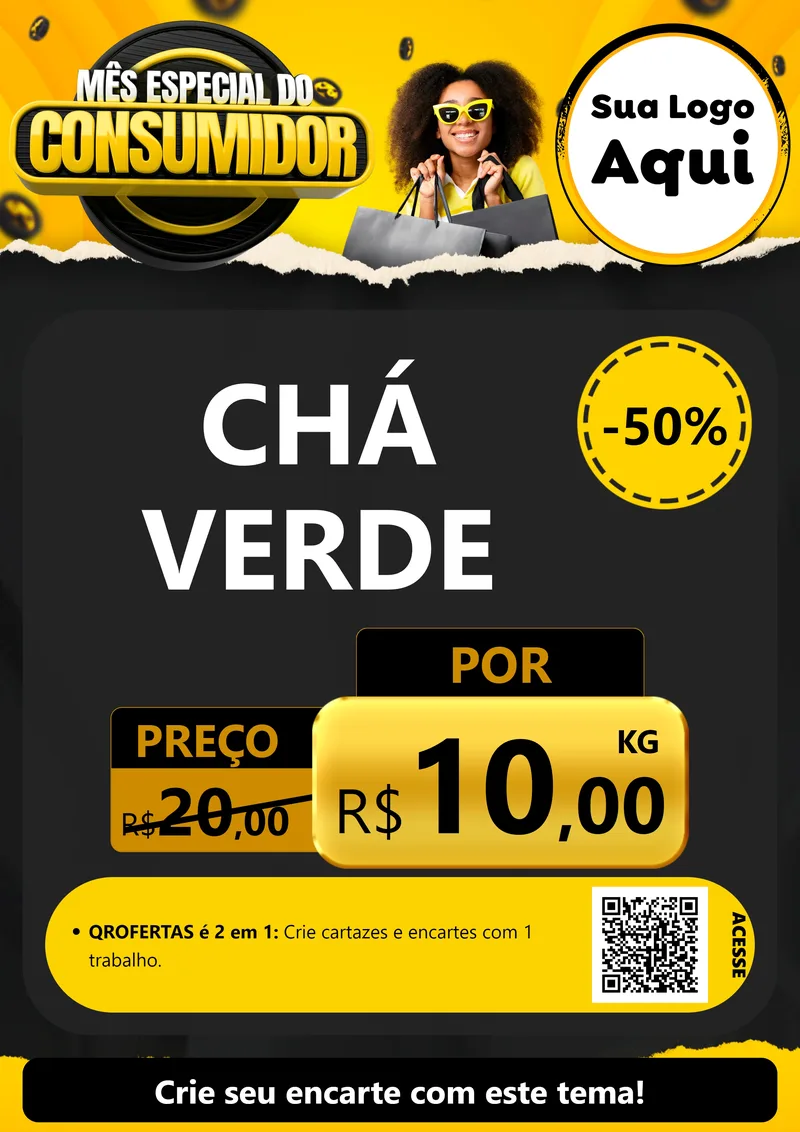 Modelo de Cartaz para Cartaz A4 Vertical com o tema Mês Especial do Consumidor para Produtos Naturais