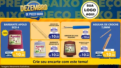 Modelo de TV para TV Horizontal com o tema Dezembro de Preço Baixo para Armarinho e Aviamentos