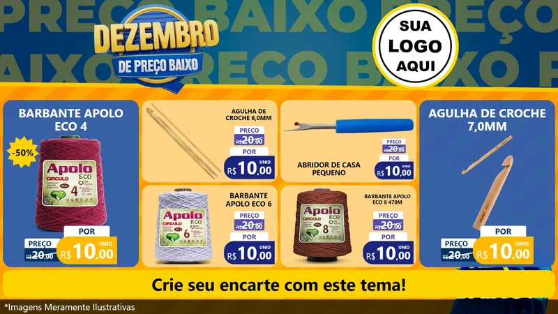 Modelo de TV para TV Horizontal com o tema Dezembro de Preço Baixo para Armarinho e Aviamentos
