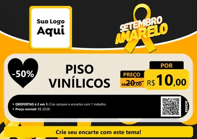Modelo de Cartaz para Cartaz A4 Horizontal com o tema Setembro Amarelo para Material para Construção