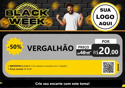 Modelo de Cartaz para Cartaz A4 Horizontal com o tema Black Week para Ferragens