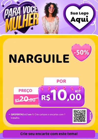 Modelo de Cartaz para Cartaz A4 Vertical com o tema Para Você, Mulher para Tabacaria