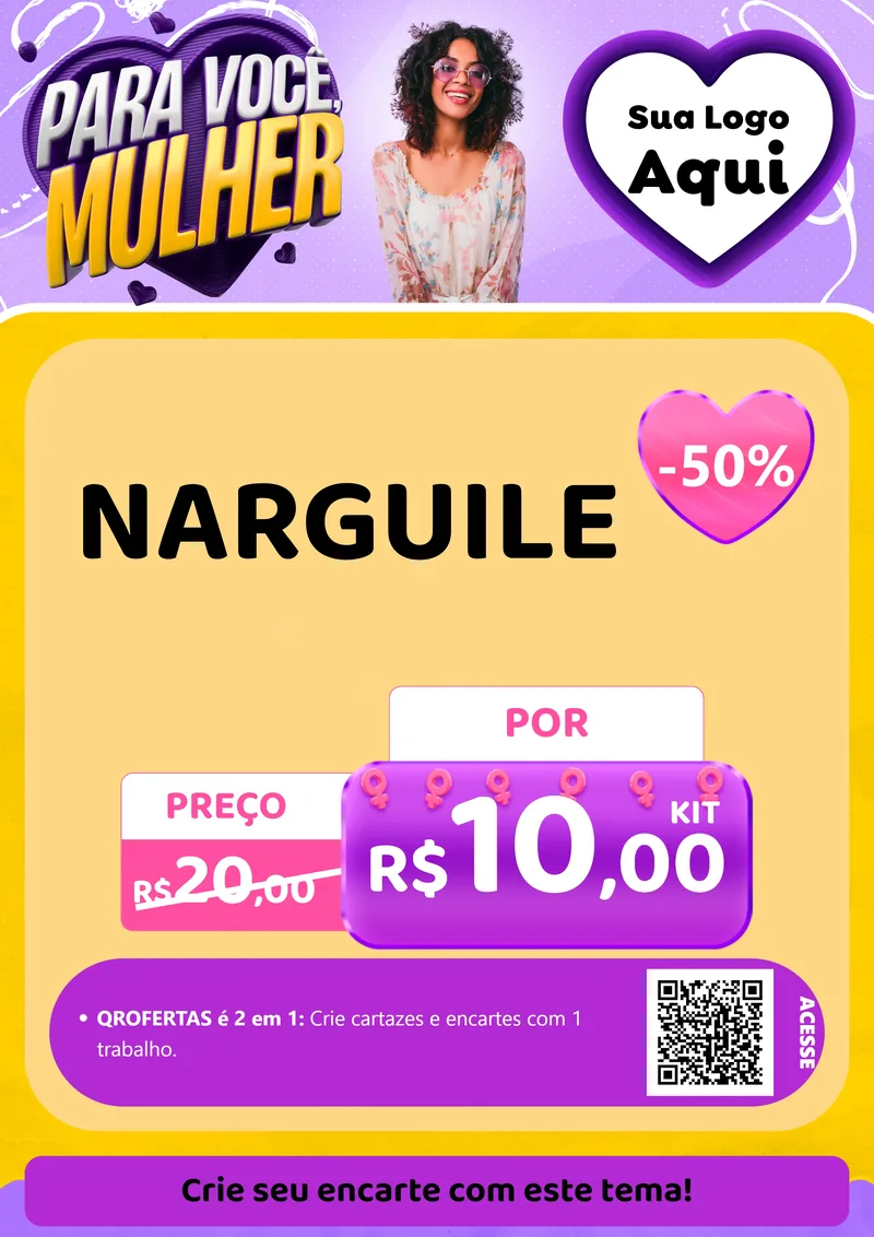 Modelo de Cartaz para Cartaz A4 Vertical com o tema Para Você, Mulher para Tabacaria