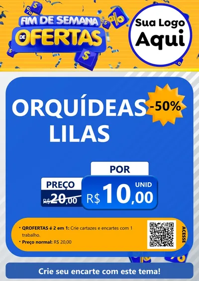 Modelo de Cartaz para Cartaz A4 Vertical com o tema Fim de Semana de Ofertas para Floricultura e jardim