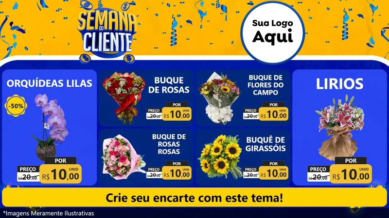 Modelo de TV para TV Horizontal com o tema Semana do Cliente para Floricultura e jardim