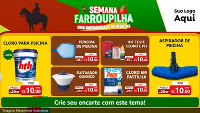 Modelo de TV para TV Horizontal com o tema Semana Farroupilha - Uma Barbaridade de Ofertas para Produtos para Piscina