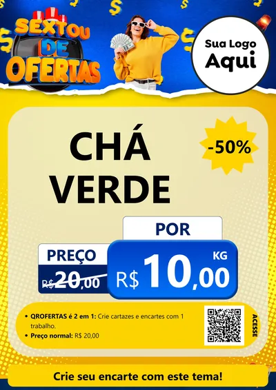Modelo de Cartaz para Cartaz A4 Vertical com o tema Sextou de Ofertas para Produtos Naturais