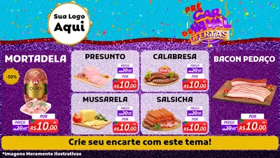 Modelo de TV para TV Horizontal com o tema Pré Carnaval de Ofertas para Frios e Laticínios