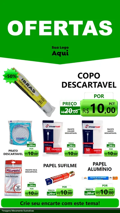 Modelo de Rede Social para Stories com o tema Ofertas Verde Cartaz para Embalagens