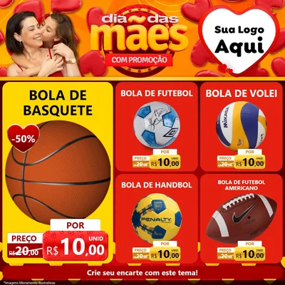 Modelo de Rede Social para Feed Facebook com o tema Dia das Mães com Promoção para Artigos Esportivos