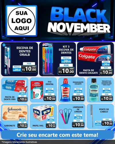Modelo de Rede Social para Feed Instagram com o tema Black November para Higiene Pessoal