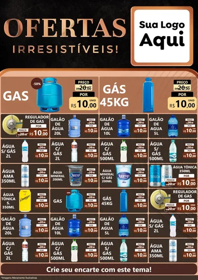 Modelo de Encarte para Encarte A4 Vertical com o tema Ofertas Irresistíveis! para Água e gás