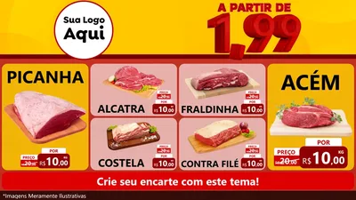 Modelo de TV para TV Horizontal com o tema A Partir de Um e Noventa e Nove - 1,99 para Açougue