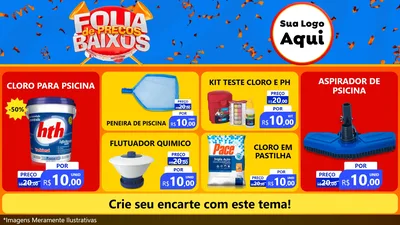 Modelo de TV para TV Horizontal com o tema Folia de Preços Baixos para Produtos para Piscina