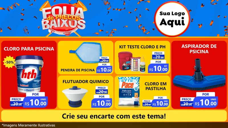 Modelo de TV para TV Horizontal com o tema Folia de Preços Baixos para Produtos para Piscina