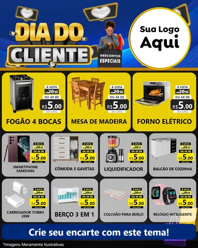 Modelo de Rede Social para Feed Instagram com o tema Dia Do Cliente para Móveis e Eletro