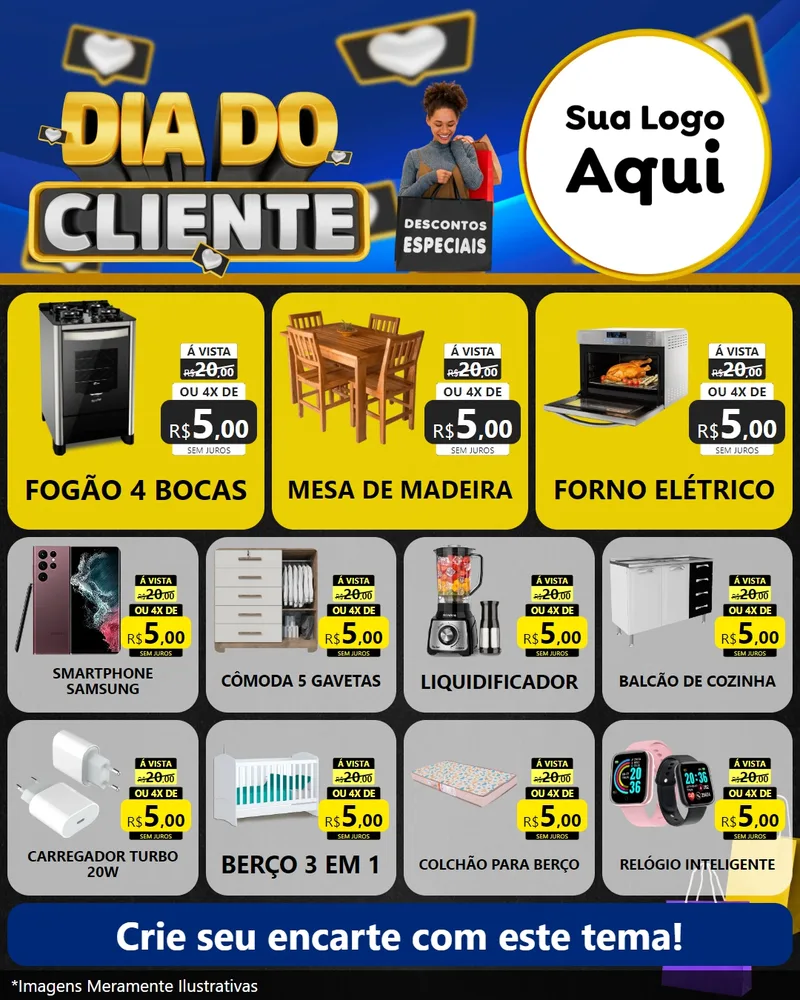 Modelo de Rede Social para Feed Instagram com o tema Dia Do Cliente para Móveis e Eletro