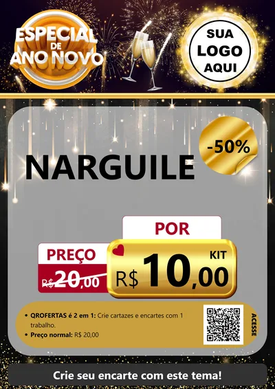 Modelo de Cartaz para Cartaz A4 Vertical com o tema Especial de Ano Novo para Tabacaria