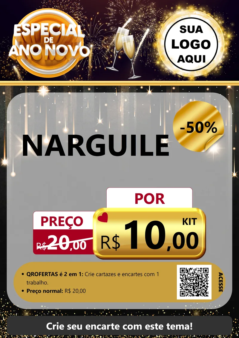 Modelo de Cartaz para Cartaz A4 Vertical com o tema Especial de Ano Novo para Tabacaria