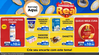 Modelo de TV para TV Horizontal com o tema Sabadão do Real para Frios e Laticínios