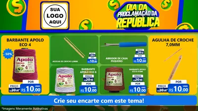 Modelo de TV para TV Horizontal com o tema Dia Da Proclamação da República para Armarinho e Aviamentos