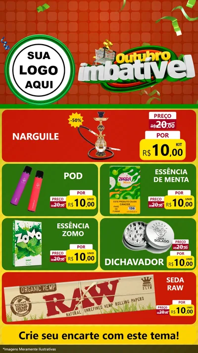 Modelo de TV para TV Vertical com o tema Outubro Imbatível para Tabacaria