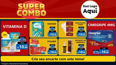 Modelo de TV para TV Horizontal com o tema Super Combo para Farmácia