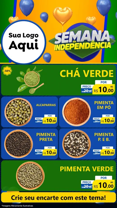 Modelo de TV para TV Vertical com o tema Semana da Independência para Produtos Naturais