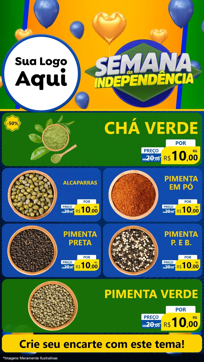Modelo de TV para TV Vertical com o tema Semana da Independência para Produtos Naturais