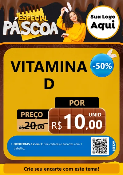 Modelo de Cartaz para Cartaz A4 Vertical com o tema Especial Páscoa para Farmácia