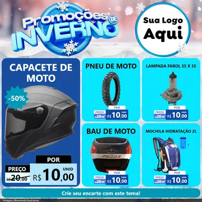 Modelo de Rede Social para Feed Facebook com o tema Promoções de Inverno para Moto peças