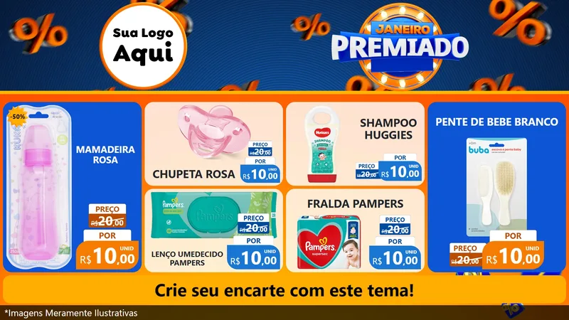 Modelo de TV para TV Horizontal com o tema Janeiro Premiado para Bebês