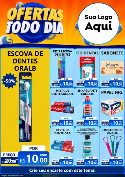 Modelo de Encarte para Encarte A4 Vertical com o tema Ofertas Todo Dia para Higiene Pessoal