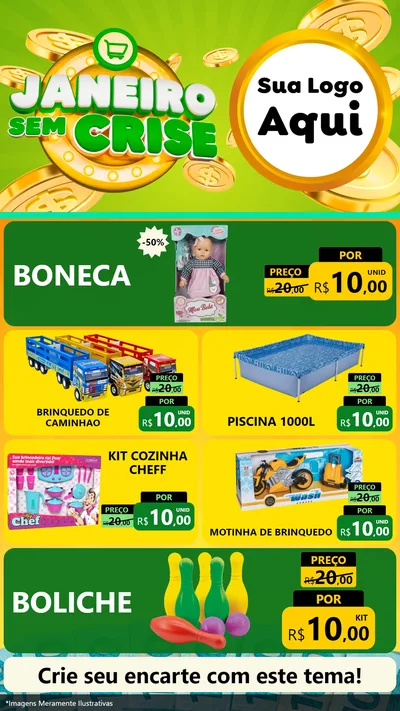 Modelo de TV para TV Vertical com o tema Janeiro Sem Crise para Brinquedos