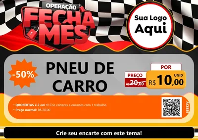 Modelo de Cartaz para Cartaz A4 Horizontal com o tema Operação Fecha Mês - Auto Moto para Auto peças