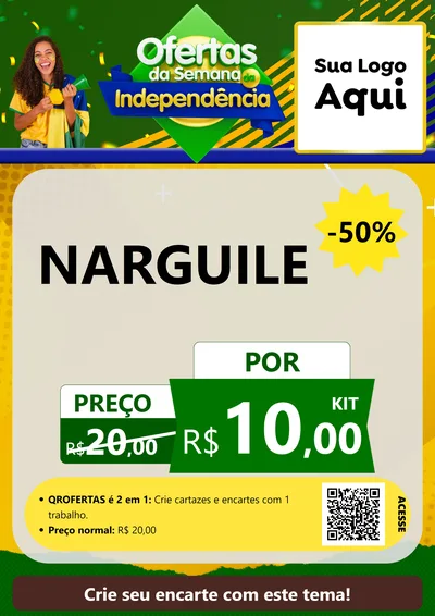 Modelo de Cartaz para Cartaz A4 Vertical com o tema Ofertas da Semana da Independência para Tabacaria