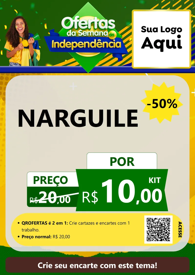 Modelo de Cartaz para Cartaz A4 Vertical com o tema Ofertas da Semana da Independência para Tabacaria