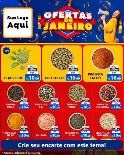 Modelo de Rede Social para Feed Instagram com o tema Ofertas de Janeiro para Produtos Naturais
