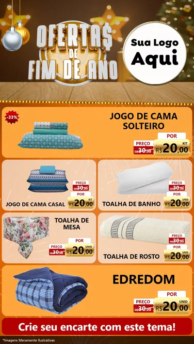 Modelo de TV para TV Vertical com o tema Ofertas de Fim de Ano para Cama, Mesa e Banho