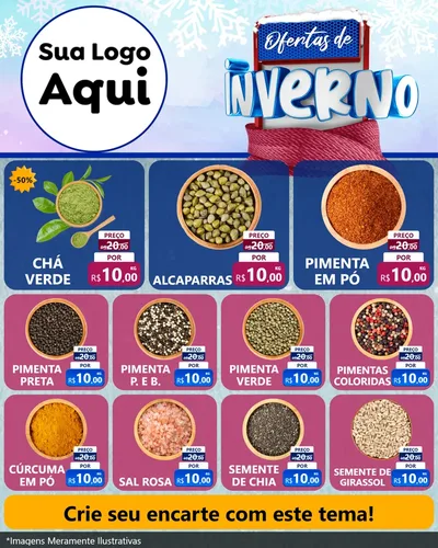Modelo de Rede Social para Feed Instagram com o tema Ofertas de Inverno para Produtos Naturais
