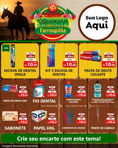 Modelo de Rede Social para Feed Instagram com o tema Especial Semana Farroupilha para Higiene Pessoal